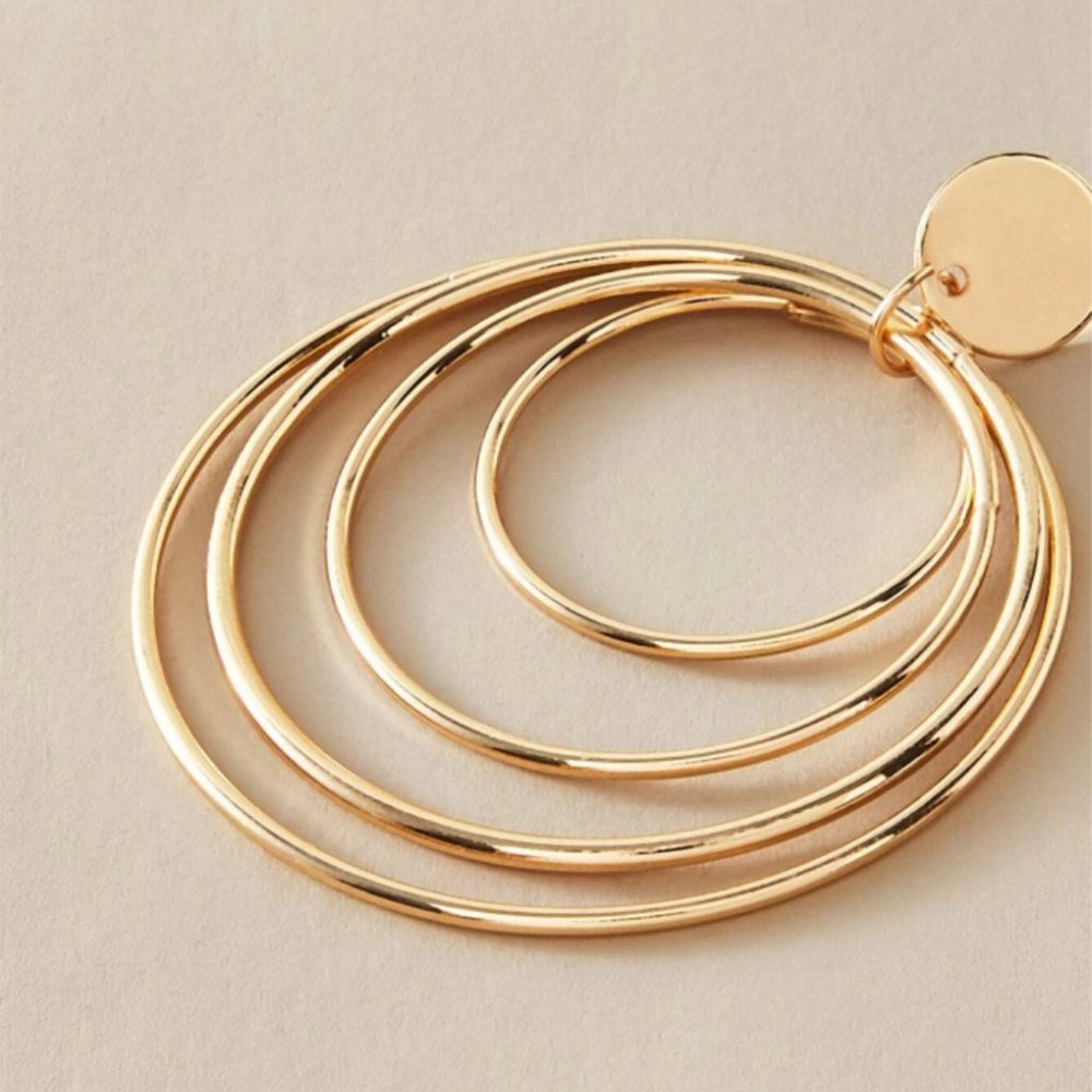 5 for $25 Rose Gold Color Geometric Earrings - Picture 3 of 4